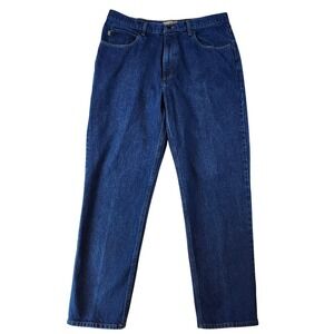 LL Bean Natural Fit Jeans Mens 37x32 Dark Blue Excellent Straight Leg 104731